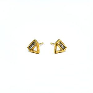 Gold Triangle Swarovski Crystal Stud Earrings (Made in California)